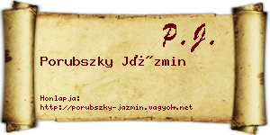 Porubszky Jázmin névjegykártya